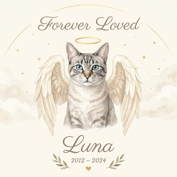 Angel Wings Memorial portrait artwork example