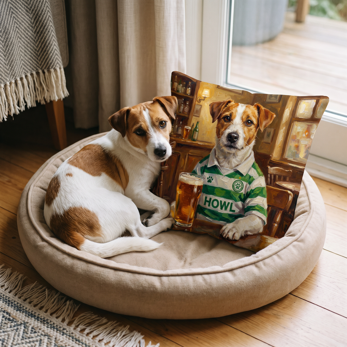 Celtick personalised pet cushion with the real pet