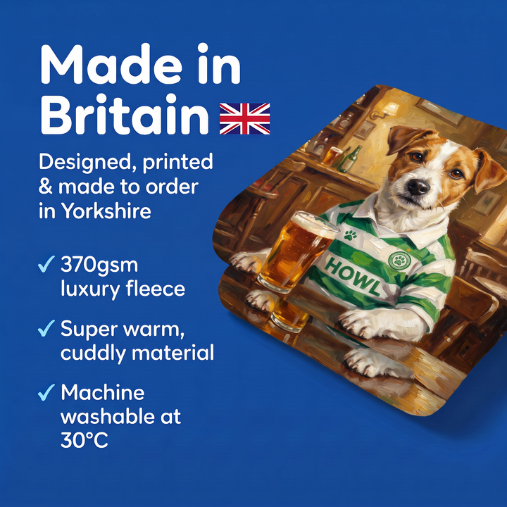 Made in Britain - designed, printed and made to order in Yorkshire, super warm cuddly fleece