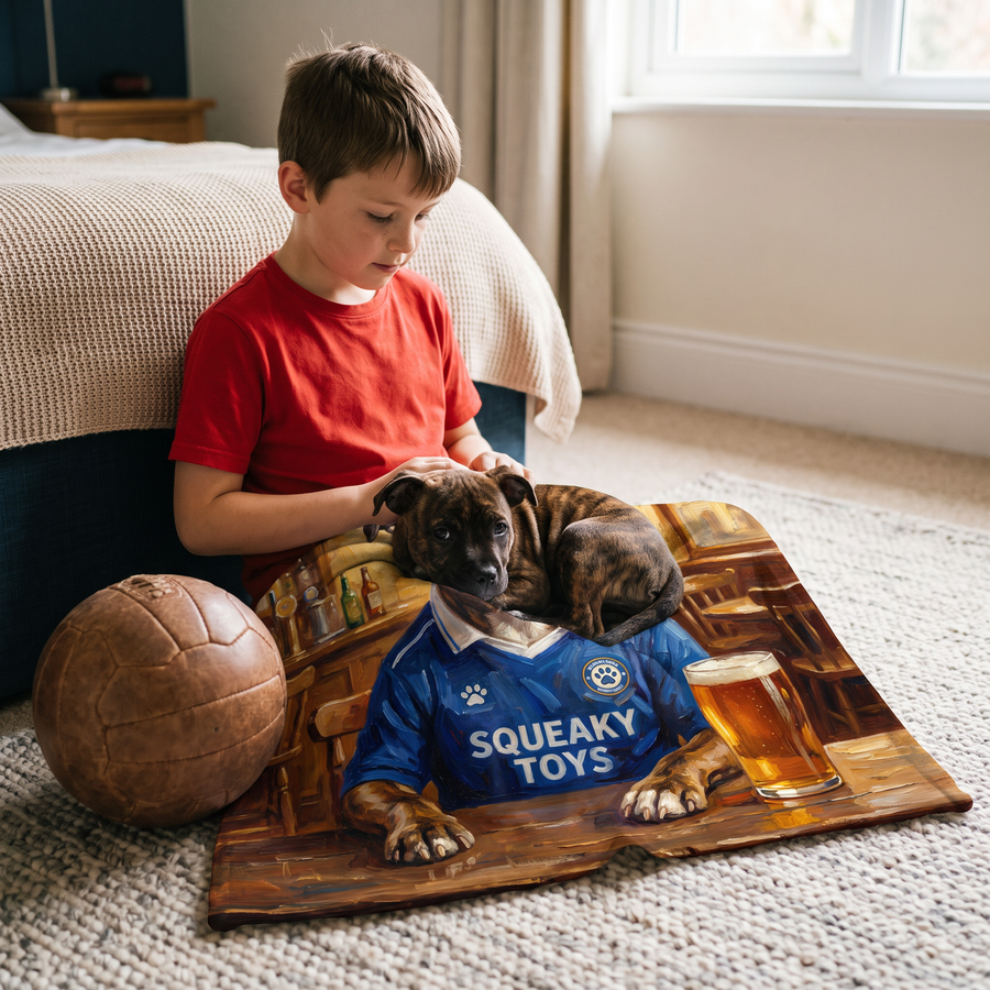 Lap size 75cm x 75cm Chewsea pet portrait blanket