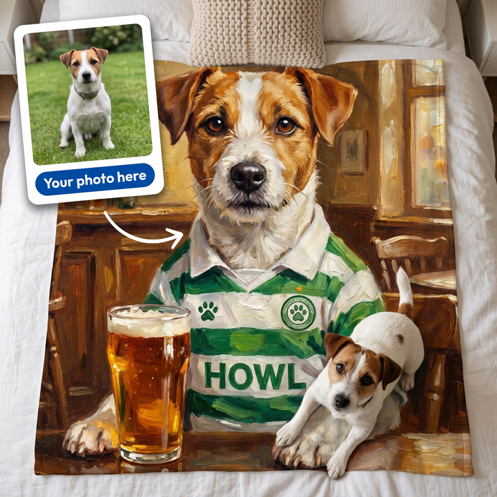 Your photo here - your pet's photo turned into a Celtick portrait on a king size fleece blanket
