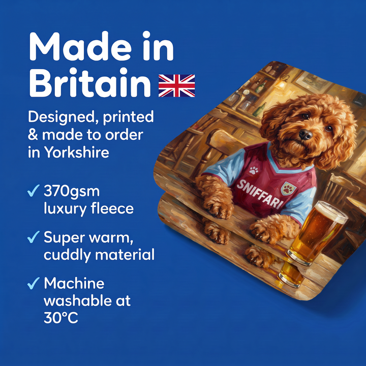 Made in Britain - designed, printed and made to order in Yorkshire, super warm cuddly fleece
