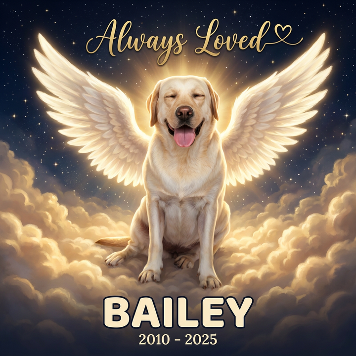 Heavenly Clouds Memorial portrait artwork example