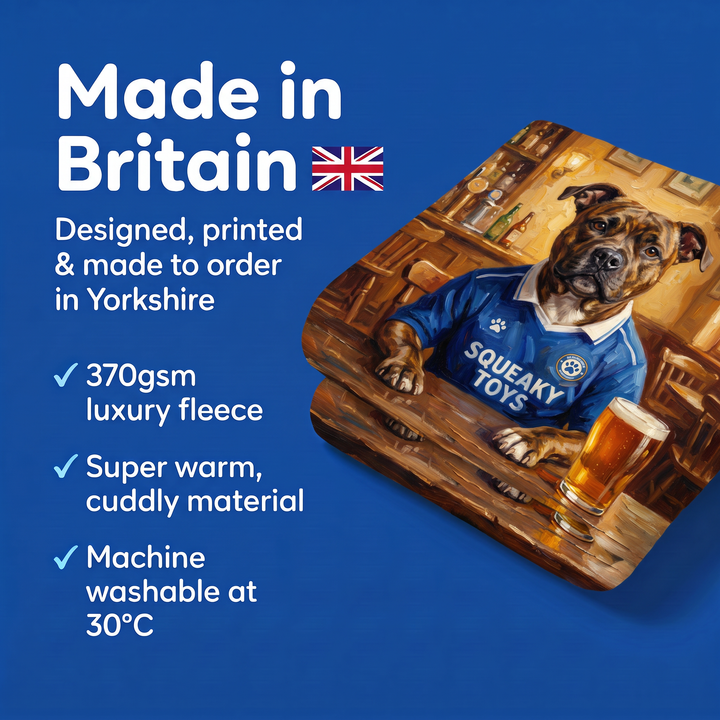 Made in Britain - designed, printed and made to order in Yorkshire, super warm cuddly fleece