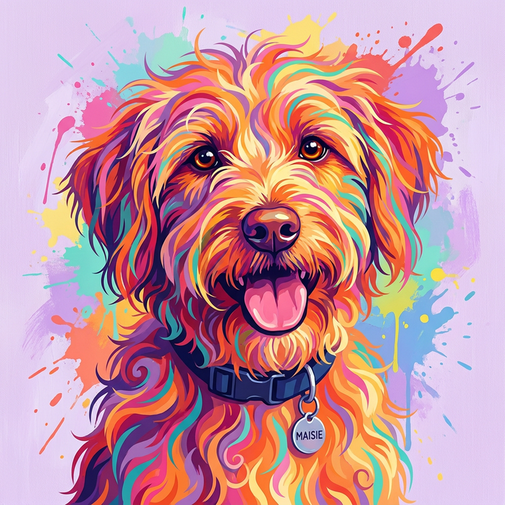Paint Splash pet portrait artwork example