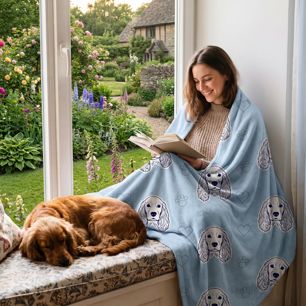 Sketch Line Pattern personalised pet blanket at home with the real pet