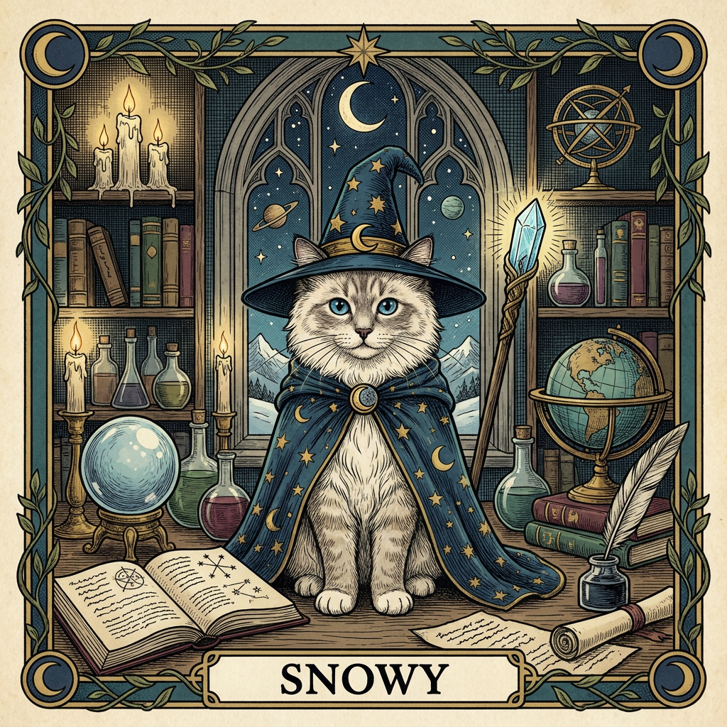 Tarot Card pet portrait artwork example