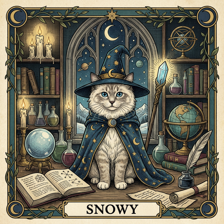Tarot Card pet portrait artwork example