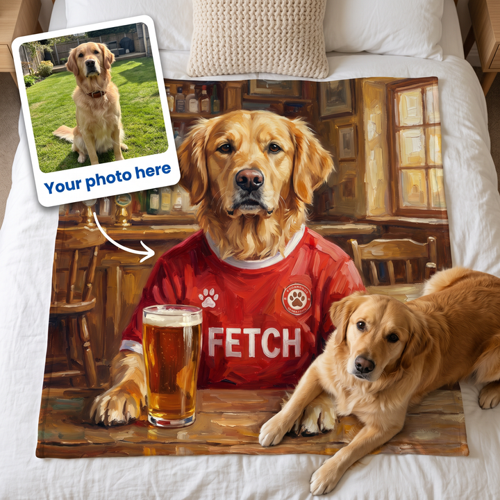Your photo here - your pet's photo turned into a Liverpaw portrait on a king size fleece blanket