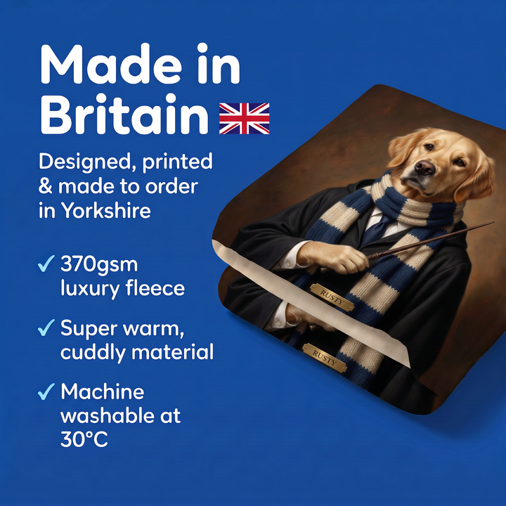 Made in Britain - designed, printed and made to order in Yorkshire, super warm cuddly fleece
