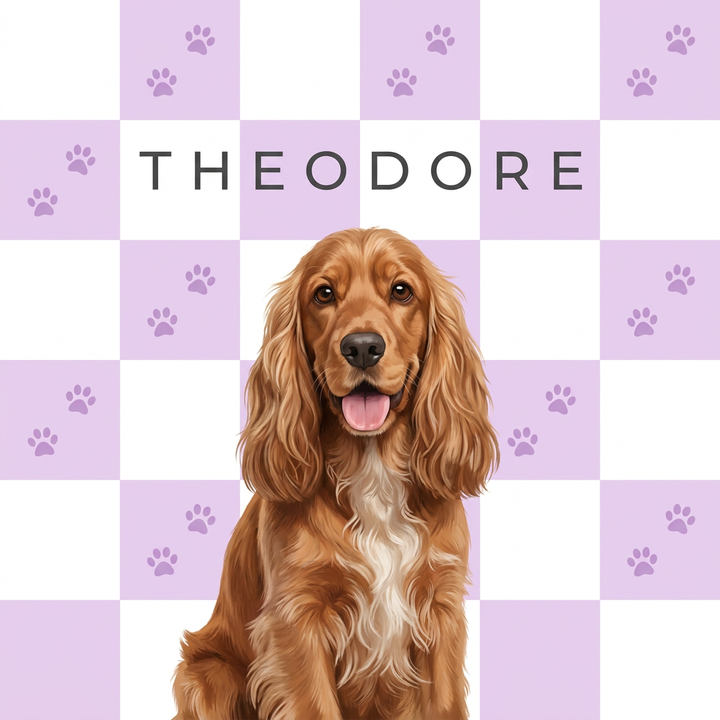 Paw Print Checkerboard portrait artwork example