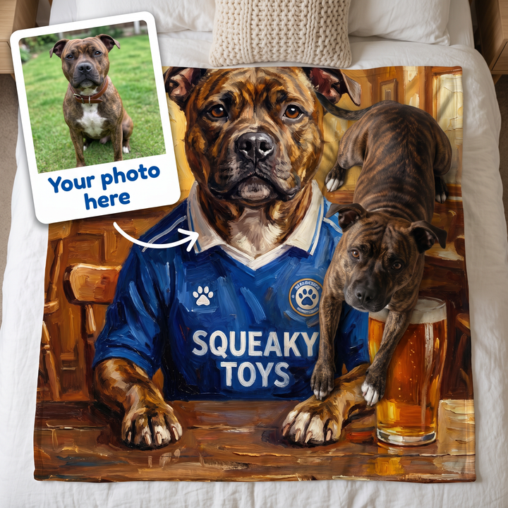 Your photo here - your pet's photo turned into a Chewsea portrait on a king size fleece blanket