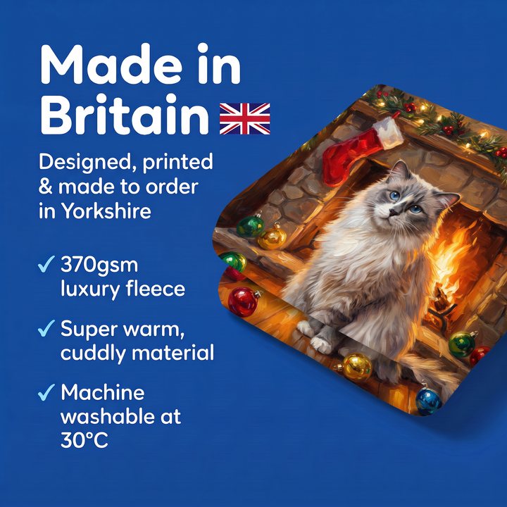Made in Britain - designed, printed and made to order in Yorkshire, super warm cuddly fleece