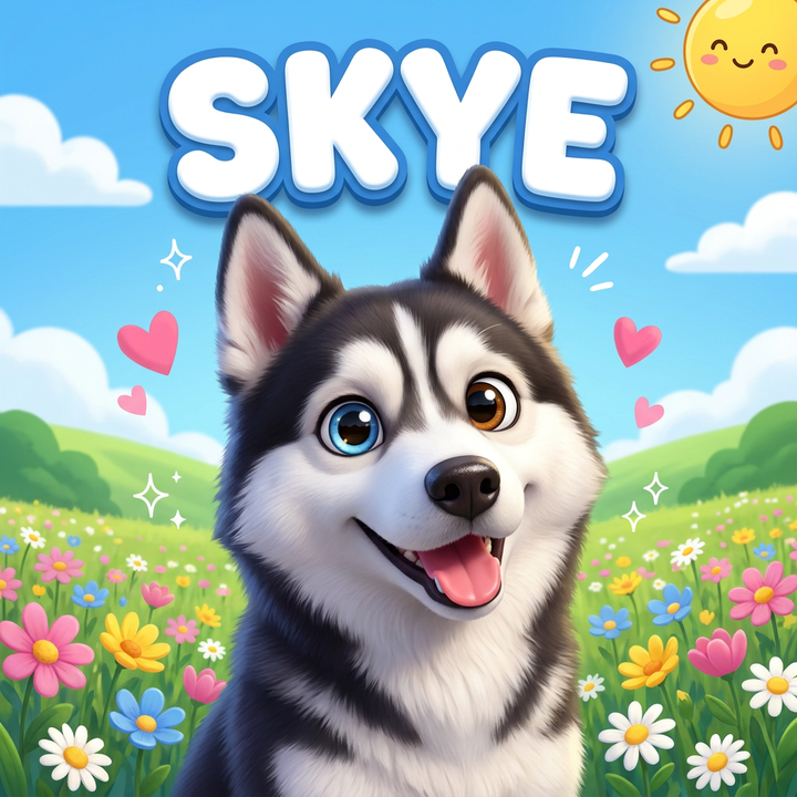 Meadow Cartoon pet portrait artwork example