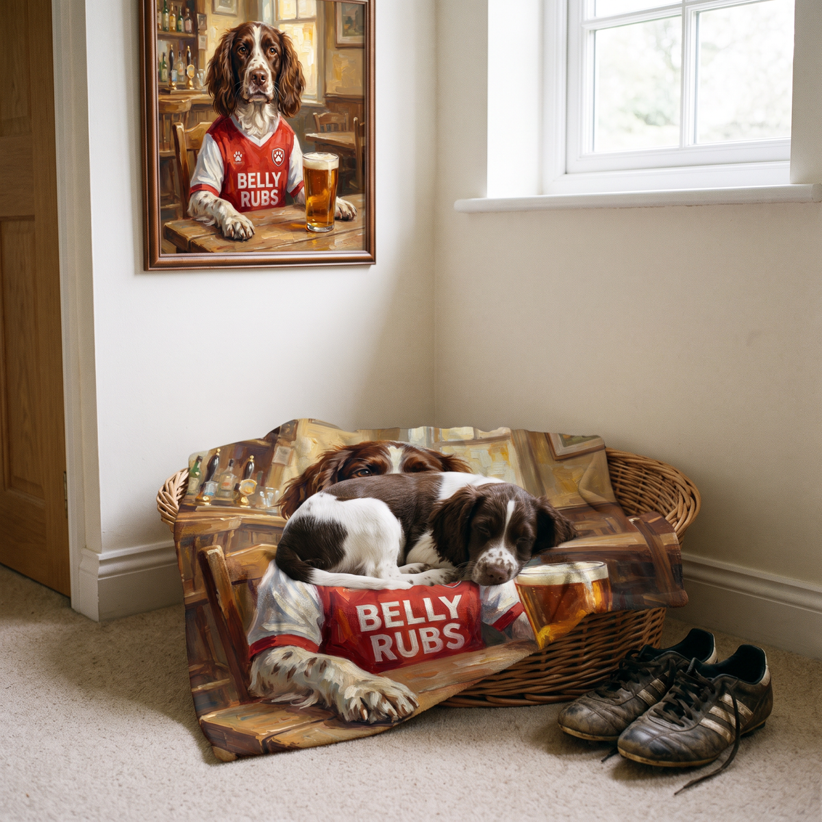 Lap size 75cm x 75cm Barksenal pet portrait blanket