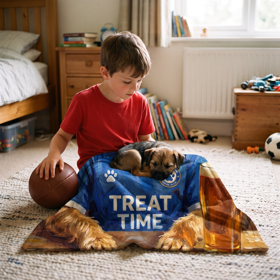 Lap size 75cm x 75cm Peterton pet portrait blanket