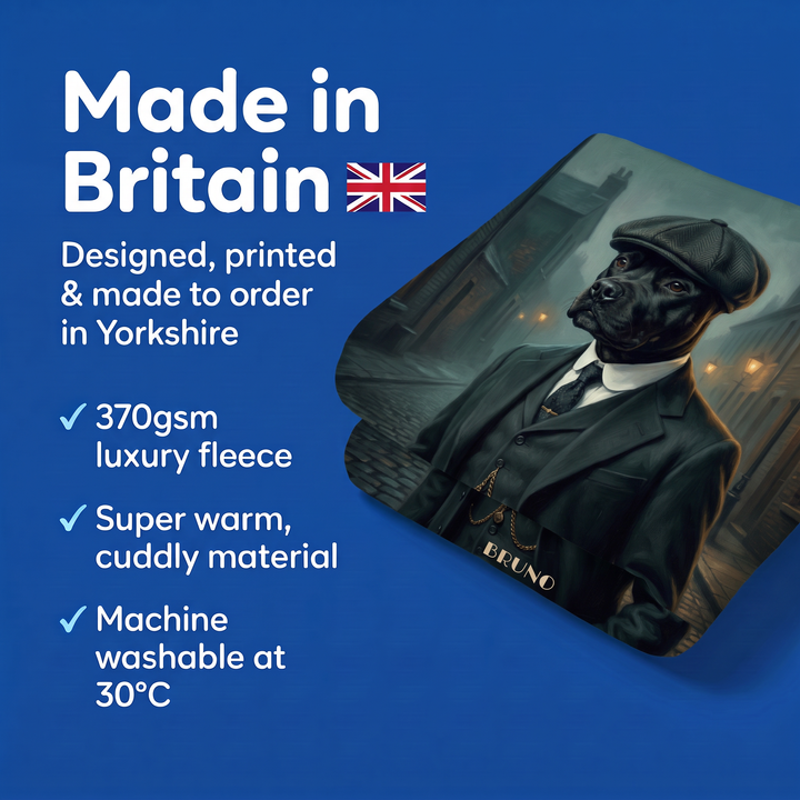 Made in Britain - designed, printed and made to order in Yorkshire, super warm cuddly fleece