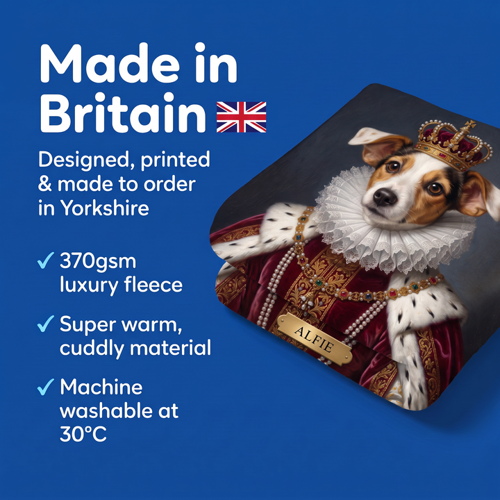 Made in Britain - designed, printed and made to order in Yorkshire, super warm cuddly fleece