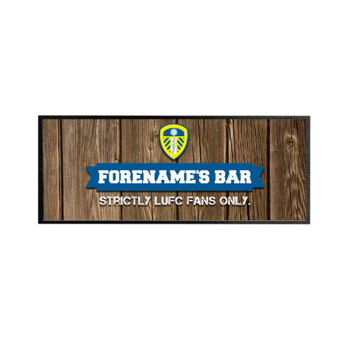 Leeds United FC Wood Name Personalised Regular Bar Runner