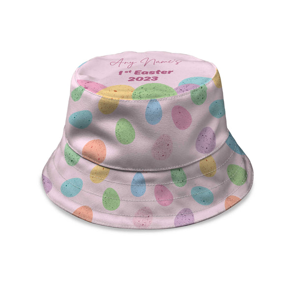 Personalised First Easter Egg Print Bucket Hat