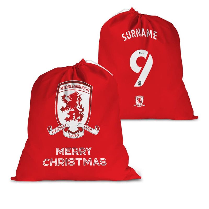 Middlesbrough FC Back of Shirt Santa Sack