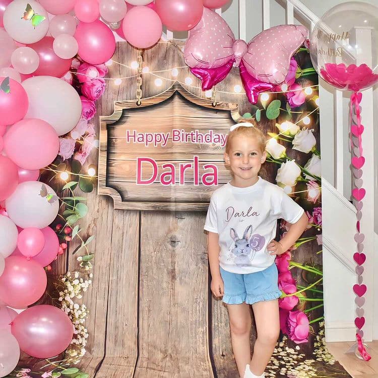 Personalised Text - Wooden Wall Party Backdrop - 5ft x 3ft