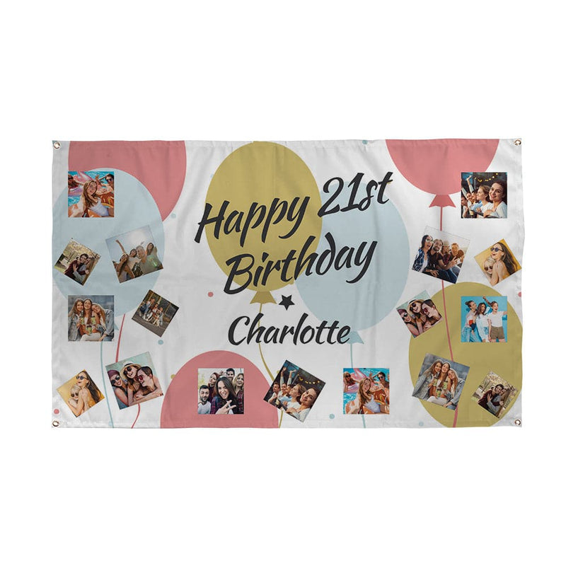 Personalised 21st Birthday Banner Balloon's Birthday Banner - Add Any Text - 5ft x 3ft