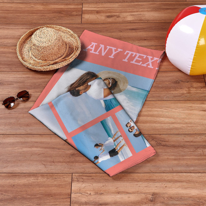 Personalised Photo Beach Towel | Coral 6 Photo
