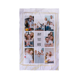 8 Photo Marble Gold Personalised Beach Towel