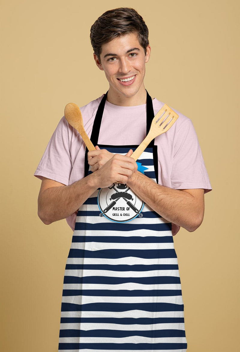 Blue Stripe - Master Of Grill - Adults Apron