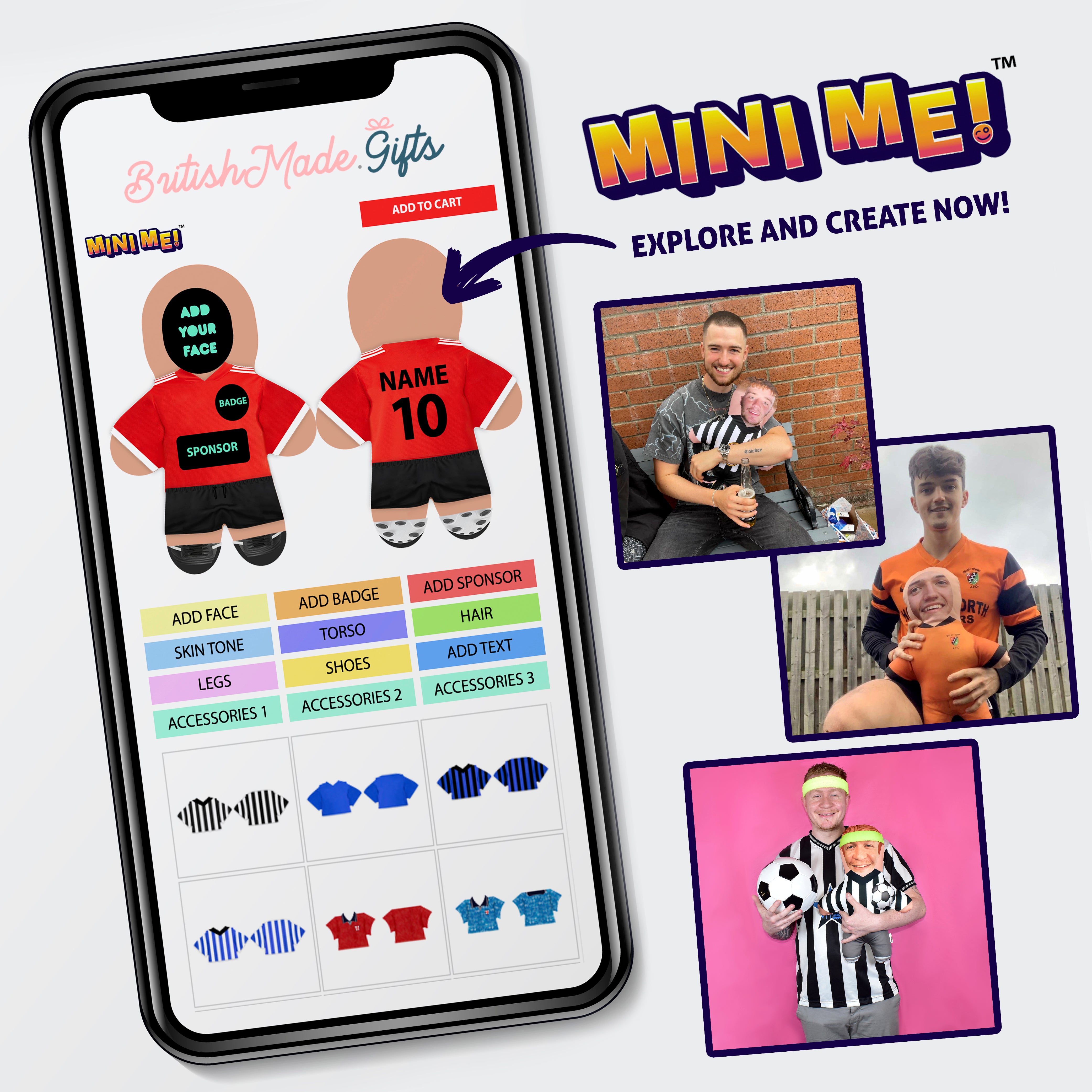 Create Your Own Footballer - Mini Me™ - Choose Your Outfit, Hair, Shoes and Accessories