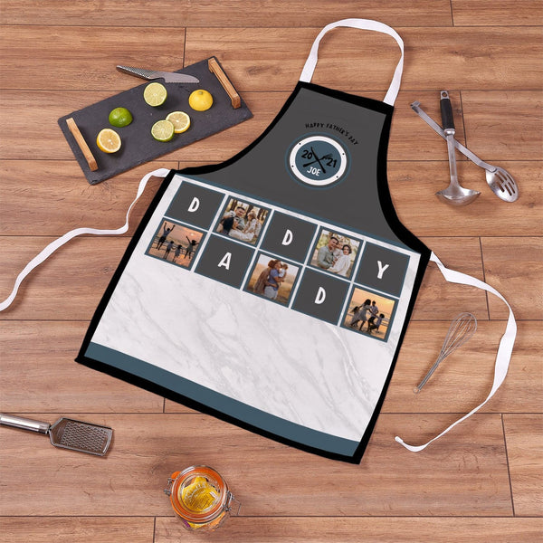 Grey Marble Photo Collage - Adults Apron