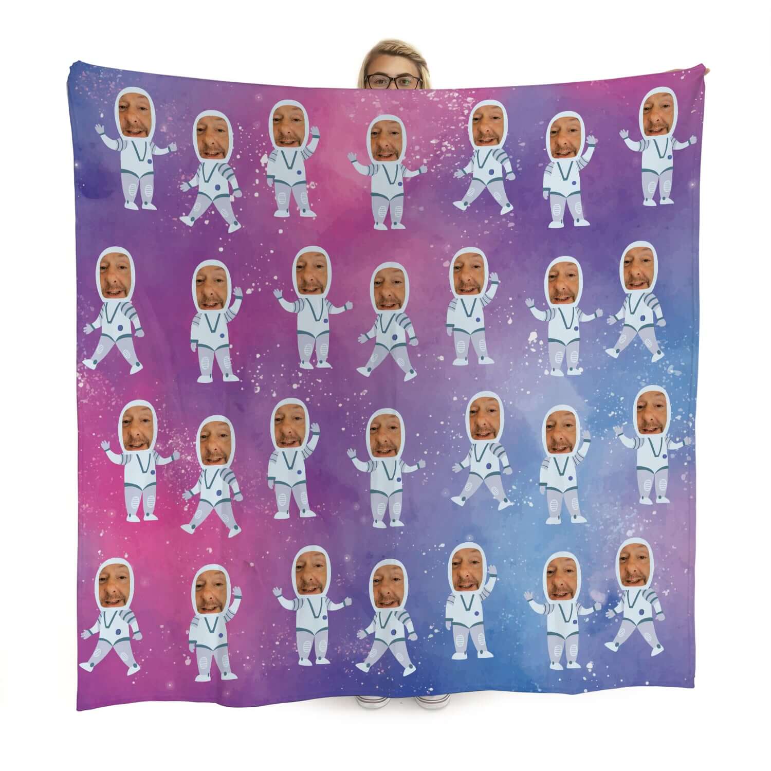 Scatter Face Funny Astronaut Blanket