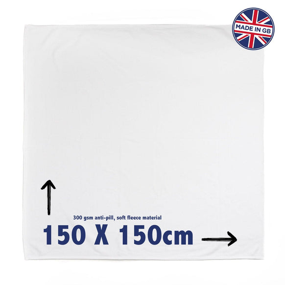 Large Fleece Throw - 150cm x 150cm Sized For Double Bed