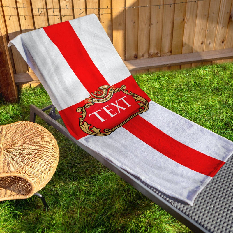 Personalised Beach Towel - England Flag