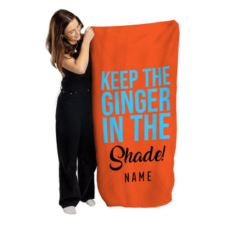 Personalised Beach Towel - KEEP THE GINGER IN THE SHADE