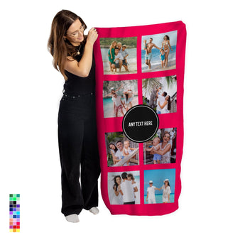 Personalised Beach Towel - Any Colour and Message - 8 Photos