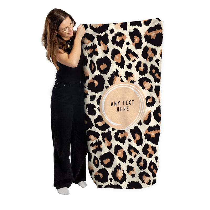 Personalised Beach Towel - Leopard Design