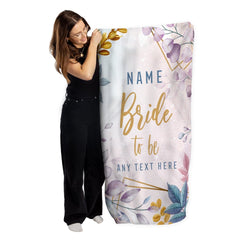 Personalised Beach Towel - Bride To Be - Floral