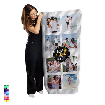 Personalised Beach Towel - Any Colour - Best Dad - 8 Photos
