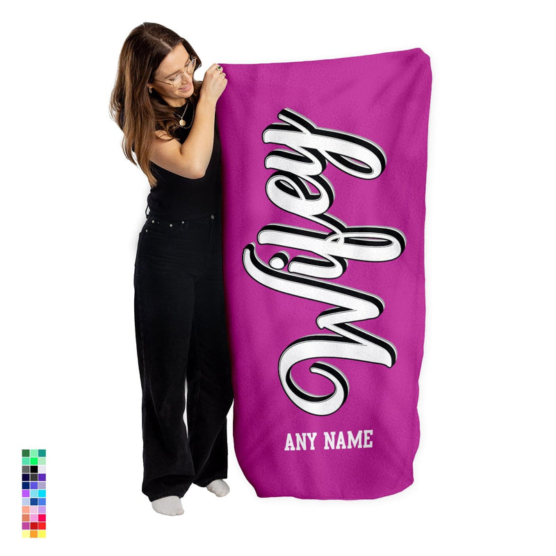 Personalised Beach Towel - Customisable Colour - Wifey