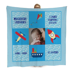 Personalised Baby Boy Memory Blanket - England
