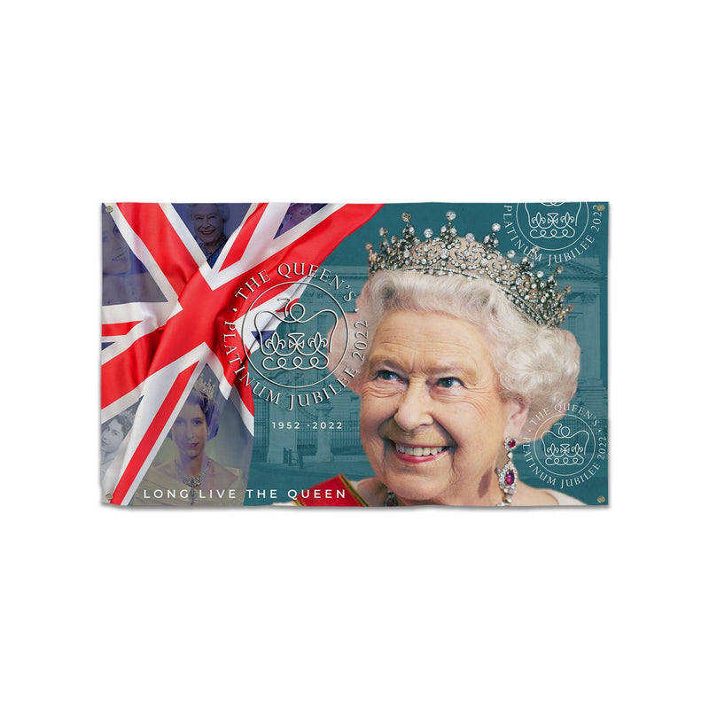 Platinum Jubilee - Queen Smiling Banner - 5ft x 3ft