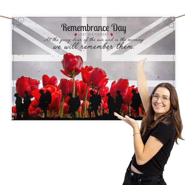 Remembrance Day - Growing Poppies | Personalised Banner - 5ft x 3ft