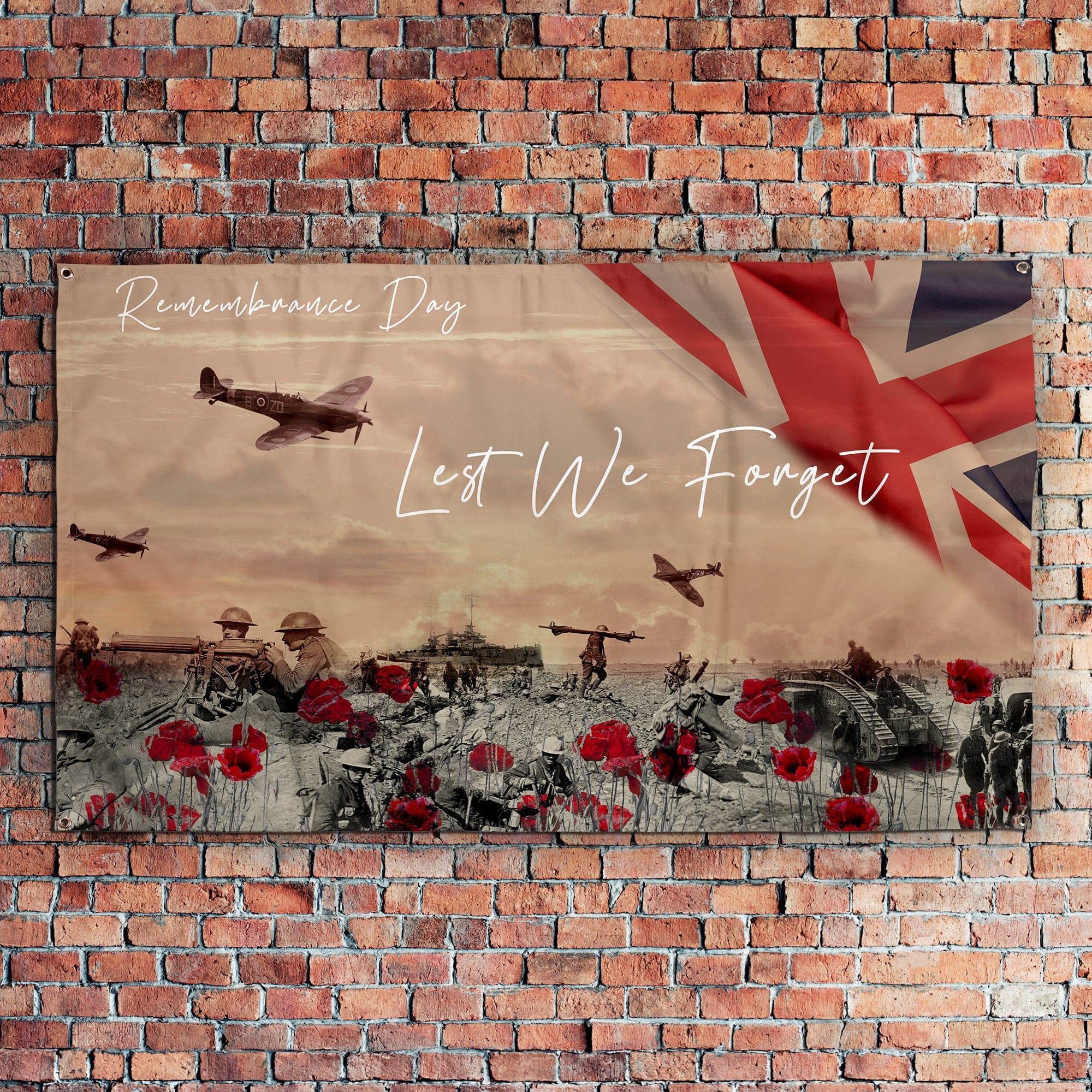 Remembrance Day - Remembrance Day War Scene | Personalised Banner - 5ft x 3ft