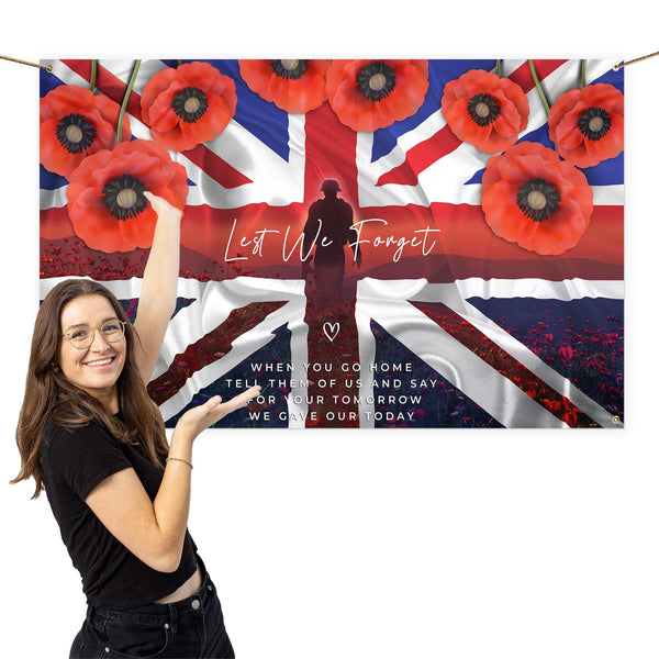 Remembrance Sunset Flag | Personalised Banner - 5ft x 3ft