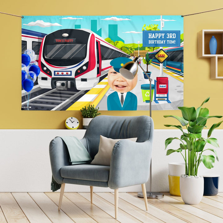 Personalised Text - Train Driver Banner - 5ft x 3ft