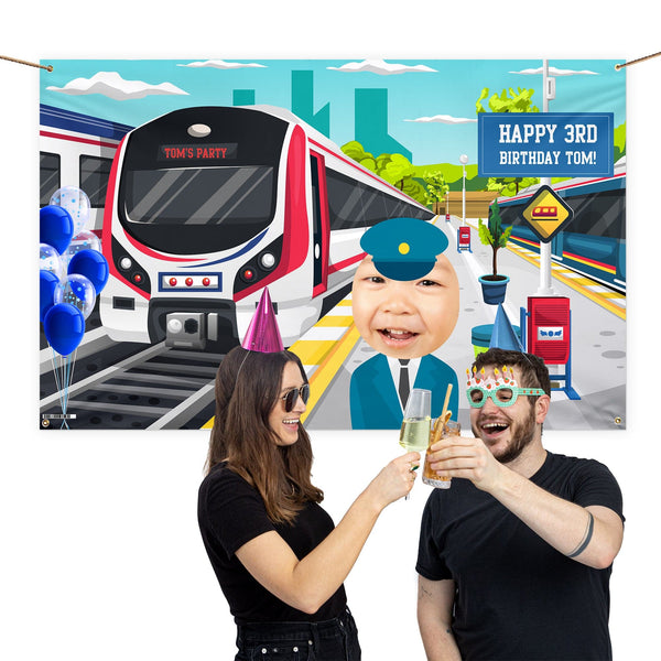 Personalised Text - Train Driver Banner - 5ft x 3ft