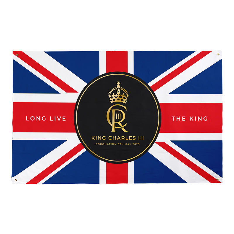 King Charles Coronation - Royal Monogram - 5ft x 3ft Fabric Banner