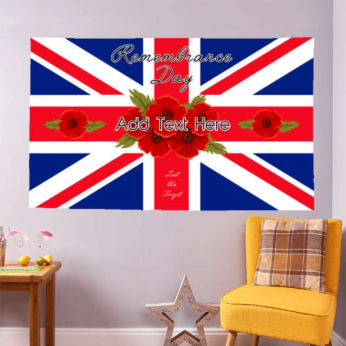 Remembrance Day Poppy Motif | Personalised Banner - 5ft x 3ft